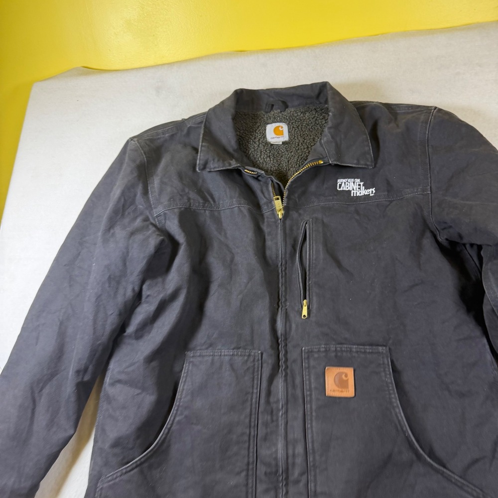 Carhartt Full Swing Armstrong Jacket Mens Medium Black Sherpa Lined Work Coat